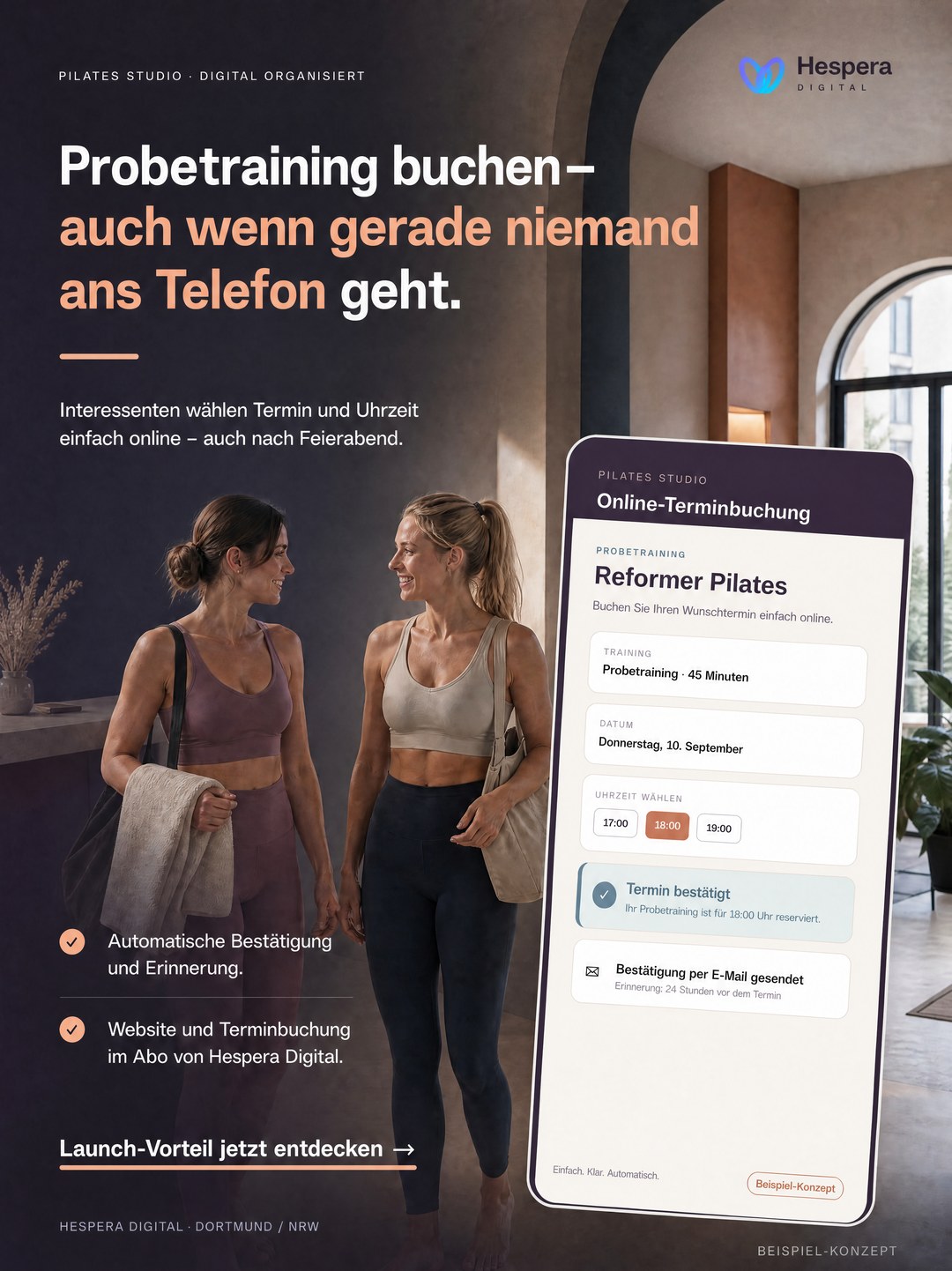 Online-Terminbuchung für Pilates-Studios